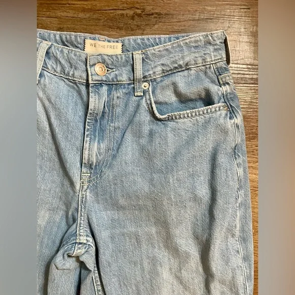 We The Free Jeans Flared Size 26 Flare Boho Free People Raw Hem Denim Blue - Picture 6 of 13